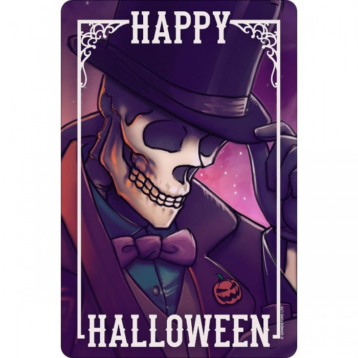 Front - Greet Tin Card Happy Halloween Plaque