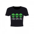 Front - Grindstore Ladies/Womens I Need Some Space Cosmic Alien Crop Top