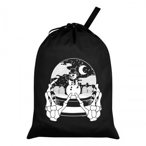 Front - Grindstore Skeleton Snowman Snow Globe Santa Sack