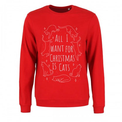 Front - Grindstore Womens/Ladies All I Want For Christmas Is Cats Christmas Pullover