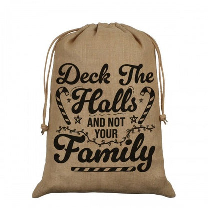 Front - Grindstore Deck The Halls And Not Your Family Hessian Santa Sack