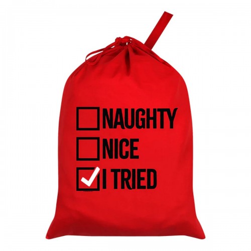 Front - Grindstore Naughty Nice I Tried Santa Sack