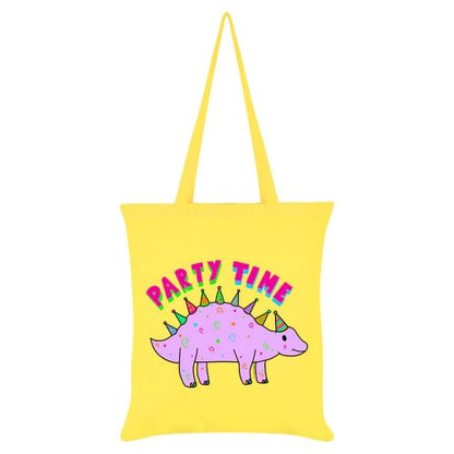 Front - Grindstore Party Time Dinosaur Tote Bag