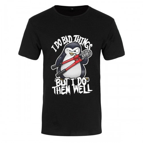 Front - Psycho Penguin Mens  I Do Bad Things Premium T-Shirt