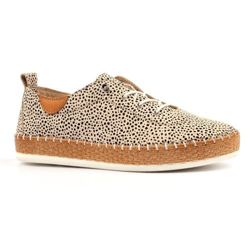 Front - Lunar Womens/Ladies Animal Print Leather Plimsolls