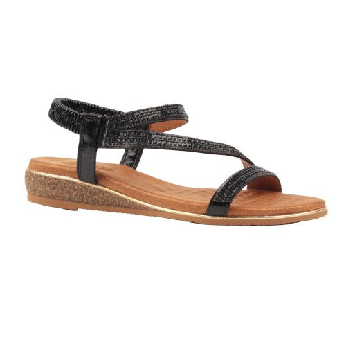 Front - Lunar Womens/Ladies Jazmine Wide Wide Sandals