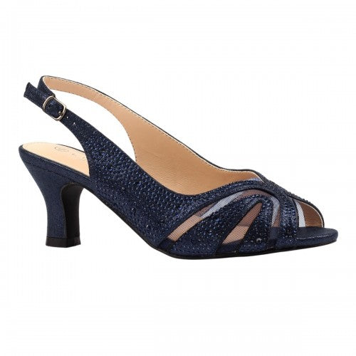 Front - Lunar Womens/Ladies Nancy Wide Mid Heel Shoes