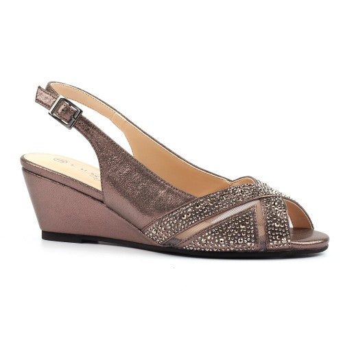 Front - Lunar Womens/Ladies Emmerline Wedge Shoes