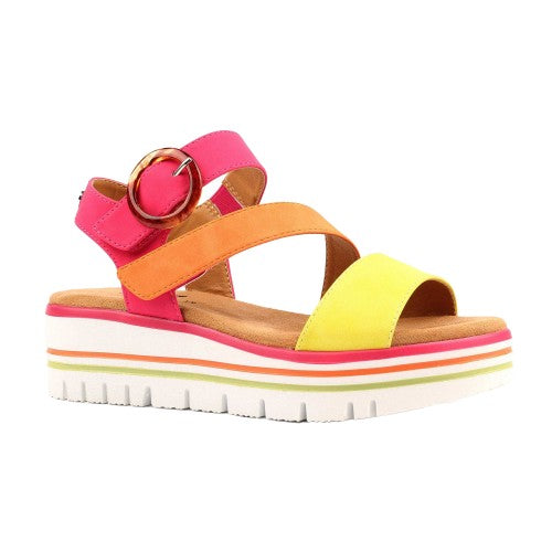 Front - Lunar Womens/Ladies Issy Colour Block Sandals