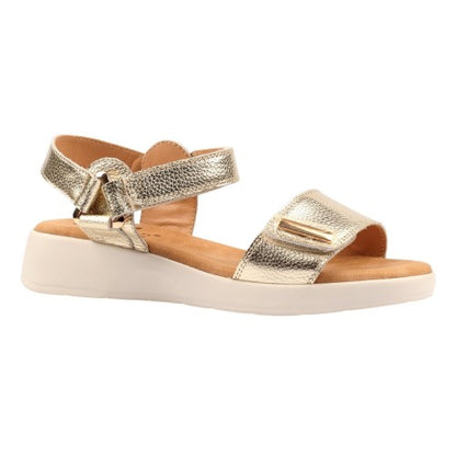 Front - Lunar Womens/Ladies Lark Leather Wedge Sandals