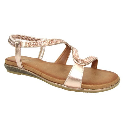 Front - Lunar Womens/Ladies Emilia S Pattern Sandals