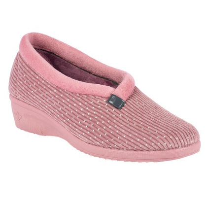 Front - Lunar Womens/Ladies Greta Wedge Slippers