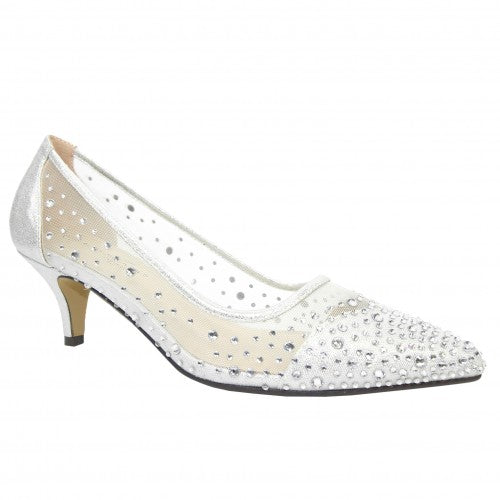 Front - Lunar Womens/Ladies Alisha Faux Gemstone Court Shoes