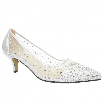 Front - Lunar Womens/Ladies Alisha Faux Gemstone Court Shoes