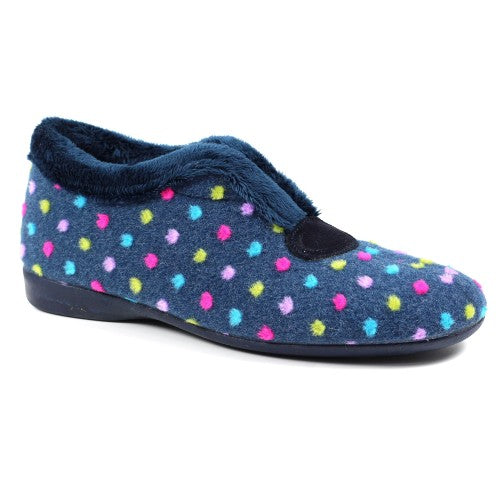 Front - Lunar Womens/Ladies Tennessee Polka Dot Slippers