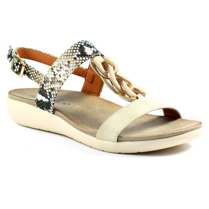 Front - Lunar Womens/Ladies Bardon Snake Print Sandals