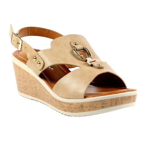 Front - Lunar Womens/Ladies Ambrosia Wedge Heel Sandals