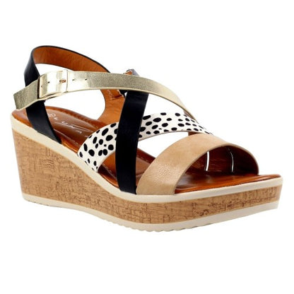 Front - Lunar Womens/Ladies Arundel Wedge Sandals