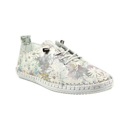 Front - Lunar Womens/Ladies Ellington Leather Plimsolls