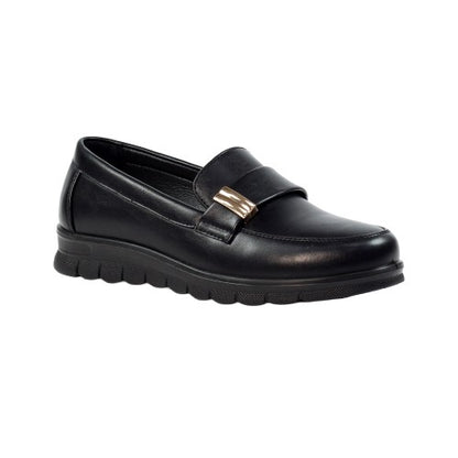 Front - Lunar Womens/Ladies Salma Faux Leather Wedge Shoes