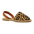 Front - Lunar Womens/Ladies Azura Leopard Print Leather Sandals