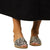 Front - Lunar Womens/Ladies Azura Zebra Print Leather Sandals
