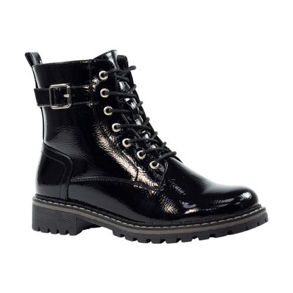 Front - Lunar Womens/Ladies Parlour Patent Faux Leather Ankle Boots
