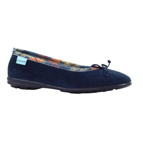 Front - Lunar Womens/Ladies Bow Slippers