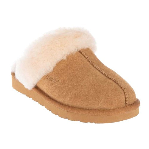 Front - EverAu Womens/Ladies Raven Cow Suede Slippers