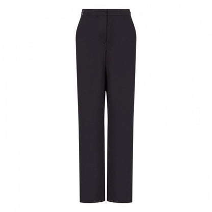 Front - Emporio Armani Womens/Ladies High Waist Straight Leg Trousers