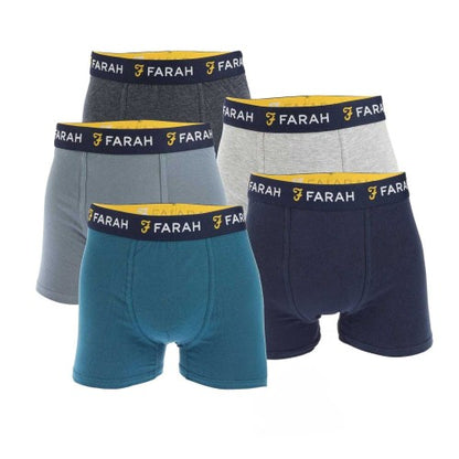 Front - Farah Mens Darrick Boxer Shorts (Pack of 5)