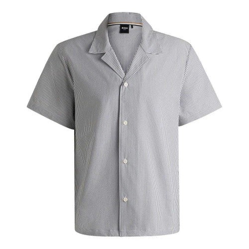 Front - Boss Mens Velvetfish Stripe Beach Shirt