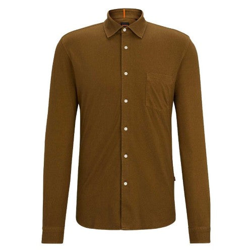 Front - Boss Mens Mysoft Garment Dyed Slim Shirt