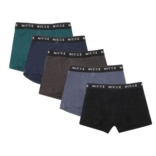 Front - Nicce Boys Virto Print Waistband Boxer Shorts (Pack of 5)