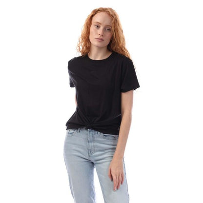 Front - DKNY Womens/Ladies Logo Twist Knot T-Shirt
