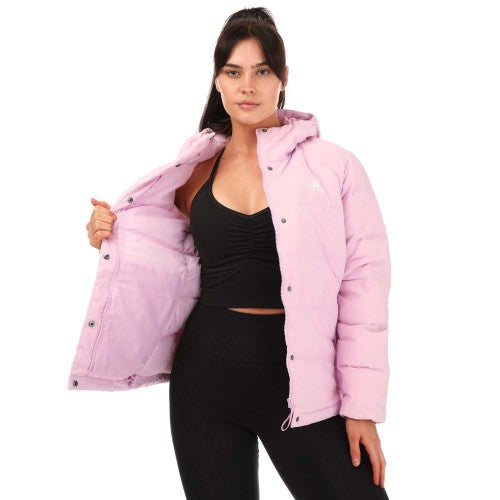 Front - Adidas Womens/Ladies Helionic Hooded Down Jacket