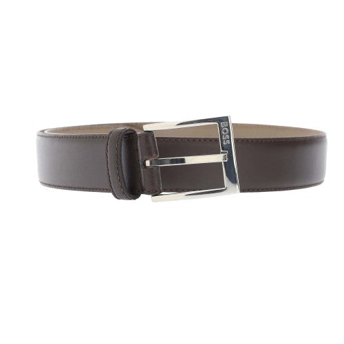 Front - Boss Mens Ellotyo Logo Cow Leather Belt
