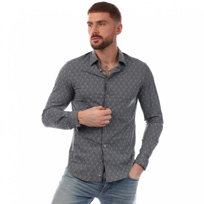 Front - Emporio Armani Mens Patterned Shirt