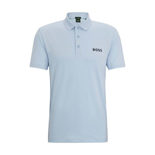 Front - Boss Mens Paddy Tech Contrast Logo Polo Shirt