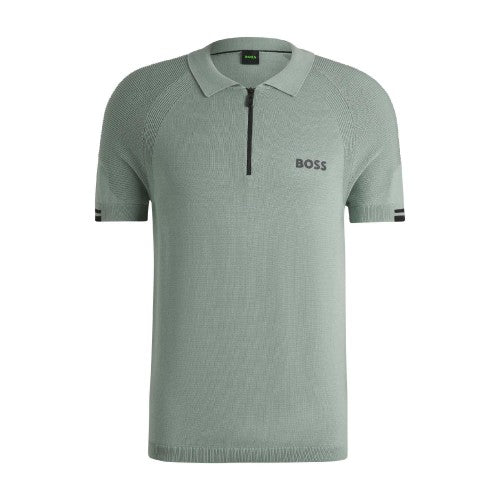Front - Boss Mens K Perform Max Zip Neck Polo Shirt