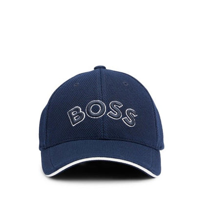 Front - Boss Embroidered Logo Pique Baseball Cap