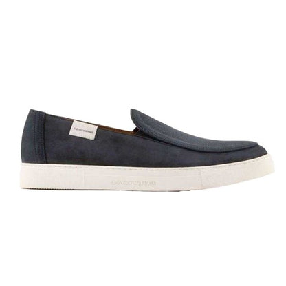 Front - Emporio Armani Mens Nubuck Slip-on Trainers