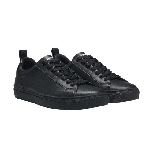 Front - Hugo Mens Morrie Monogram Faux Leather Trainers