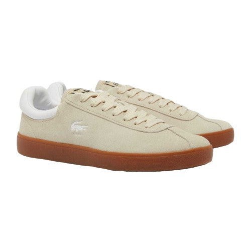 Front - Lacoste Mens Baseshot Suede Trainers