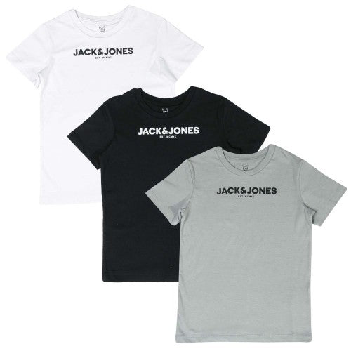 Front - Jack And Jones Boys Harry T-Shirt (Pack of 3)