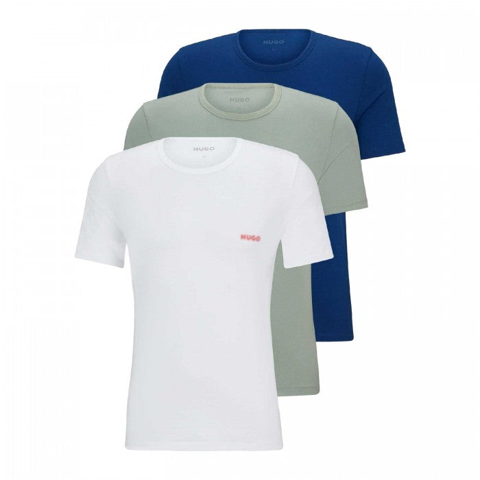 Front - Hugo Mens Logo T-Shirt (Pack of 3)
