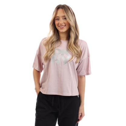 Front - DKNY Womens/Ladies Foil Logo Crop T-Shirt