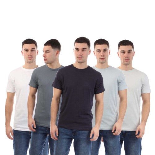 Front - Duck and Cover Mens Demtare Sleeve Print T-Shirt (Pack of 5)
