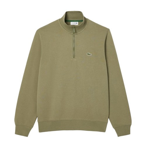 Front - Lacoste Mens High-Neck Fleece Quarter Zip Sweatshirt