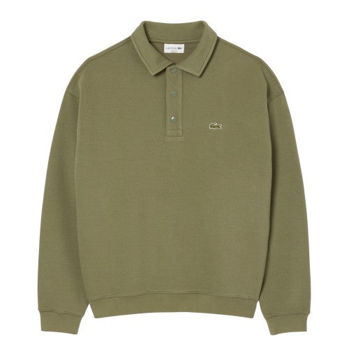 Front - Lacoste Mens Pique Loose Sweatshirt